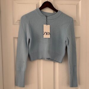 Zara Soft Blue Knit Sweater
